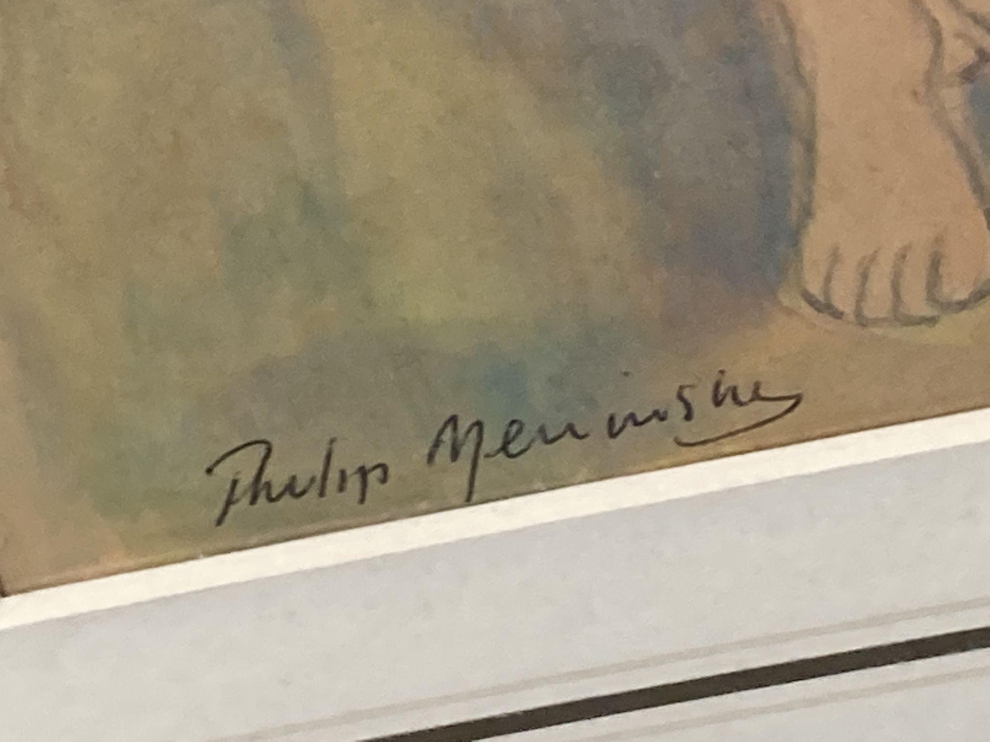 Philip Meninsky (1919-2007), watercolour, Lovers in a landscape, signed, 25 x 17cm.